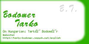 bodomer tarko business card